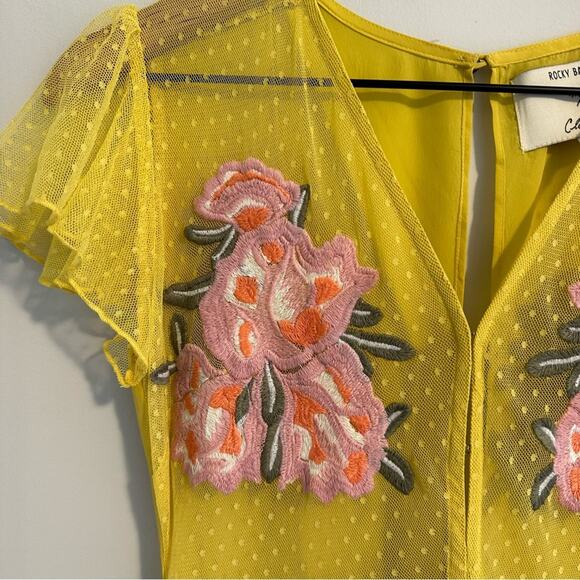 Cleobella x Rocky Barnes Yellow Floral Mini Dress XS - Picture 9 of 12